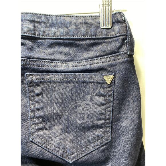 Guess Maxine Low Rise Jegging Skinny Fit Dark Blue Floral Women's Size 26x30 - Picture 3 of 10